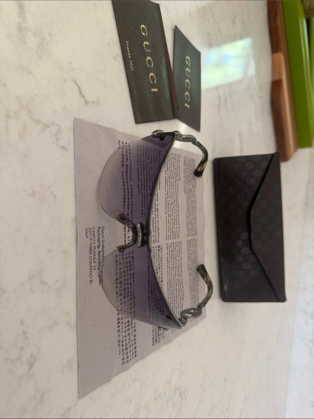 Gucci Rimless Sunglasses with Purple Gradient Lenses